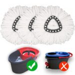 Mop Replace Head [ 3 Pack ] Mop Refills Compatible with Triangle Spin Mop